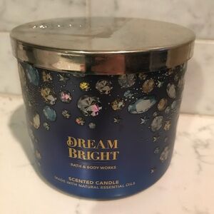 Bath & Body Works Dream Bright Candle - Navy Blue with Gold Accents